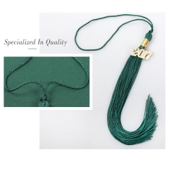 Single Color Graduation Tassel-Atrovirens with Year Charm