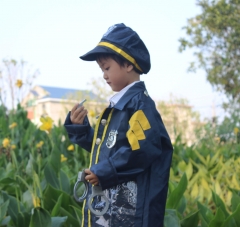 Children Cop Costume Set Dark Blue