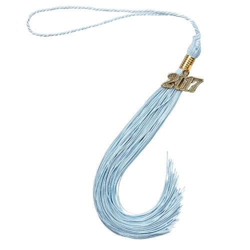 Single Color Graduation Tassel-Sky Bule with Year Charm
