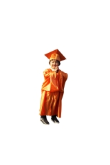 Kindergarten Graduation Gown Cap Tassel Set-orange
