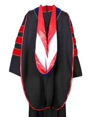 Graduation Deluxe Doctoral Hood Red White
