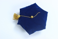 8-Side Graduation Doctoral Tam Royal Blue Velvet Gold Tassel