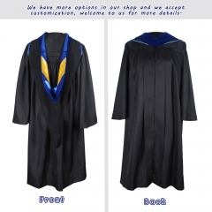 Graduation Deluxe Master Hood Royal Blue Gold