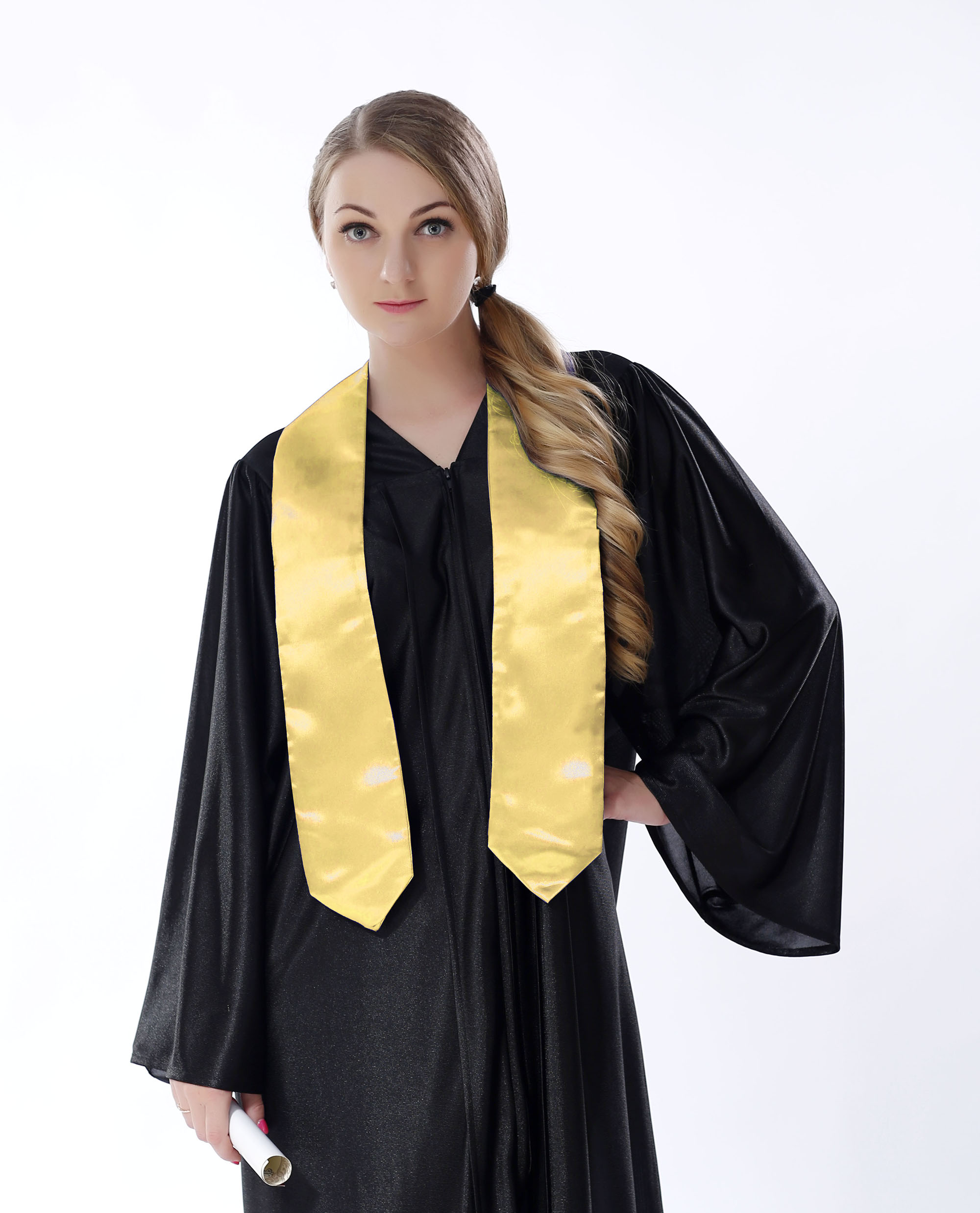 Unisex Adult Plain Graduation Stole Gold