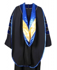 Graduation Deluxe Doctoral Hood Royal Blue Gold