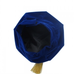 8-Side Graduation Doctoral Tam Royal Blue Velvet Gold Tassel