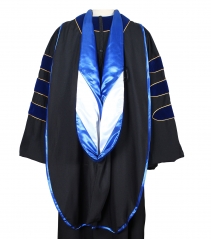 Graduation Deluxe Doctoral Hood Royal Blue White