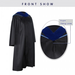 Graduation Deluxe Master Hood Royal Blue Gold