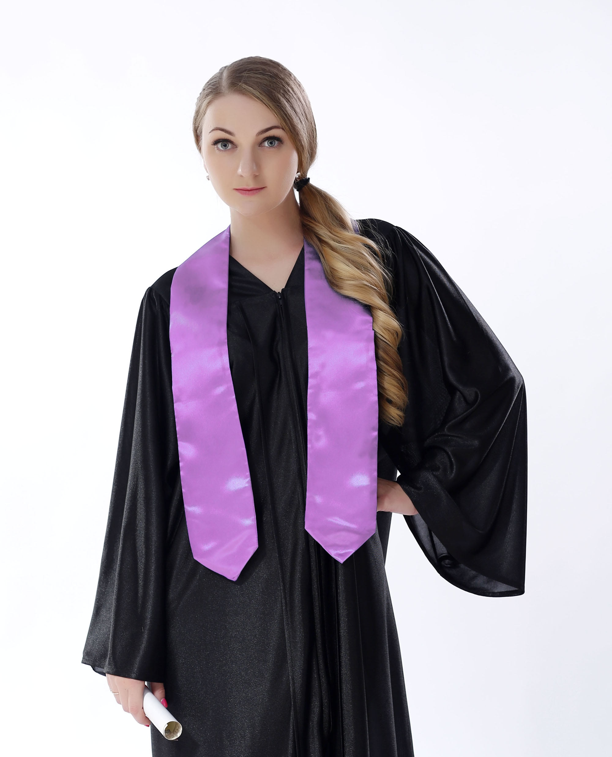 Unisex Adult Plain Graduation Stole Pink