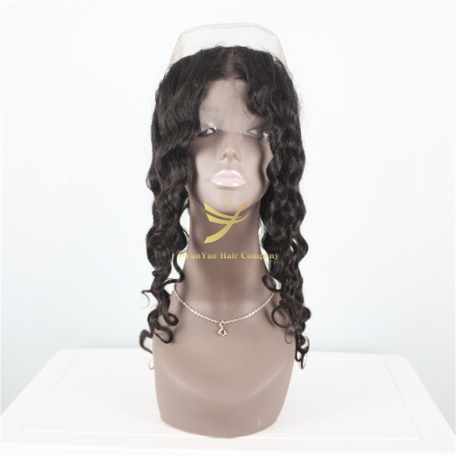 JiFanYao Hot Selling 100% Virgin Hair 360 Frontal Loose Wave