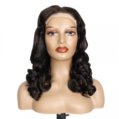 JIFANYAO HAIR - 03 Transparent lace 5*5 Bouncy curly wig #1B 20"