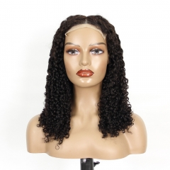 JIFANYAO HAIR - 01 Transparent lace 5*5 Pissy curly wig #1B 20"
