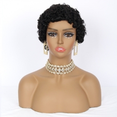 JFANYAO HAIR- 13 Pixie Cut Wig #1B 3"