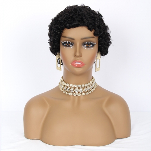 JFANYAO HAIR- 13 Pixie Cut Wig #1B 3"