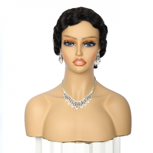 JFANYAO HAIR- 14 Pixie Cut Wig #1B