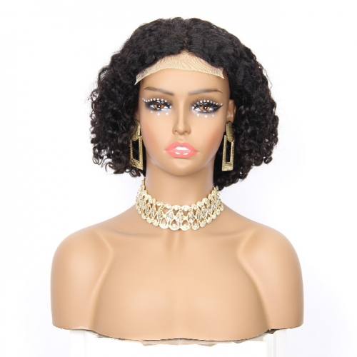 JFANYAO HAIR- 15 Pixie Cut Wig #1B 5*5 12"