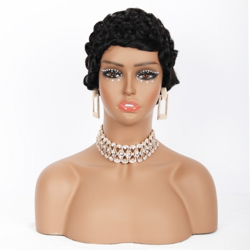 JIFANYAO HAIR- 10 Pixie Wig #1B Pixie Cut 2