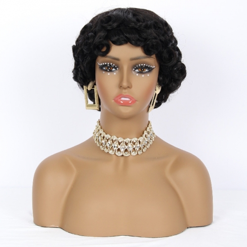 JIFANYAO HAIR- 10 Pixie Wig #1B Pixie Cut 4