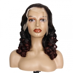 JIFANYAO HAIR - 04 Transparent lace 13*4 Bouncy curly wig #T1B/99J 20"