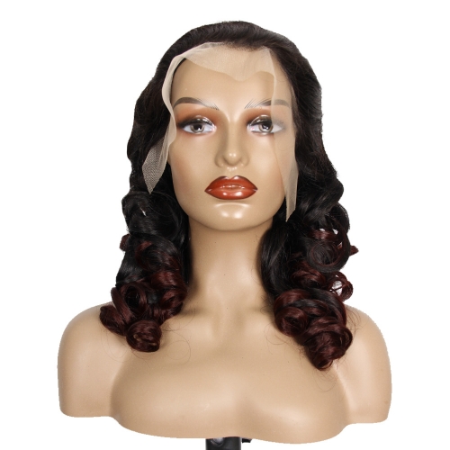 JIFANYAO HAIR - 04 Transparent lace 13*4 Bouncy curly wig #T1B/99J 20"