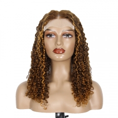 JIFANYAO HAIR - 01 Transparent lace 5*5 Pissy curly wig #P4/30 20"