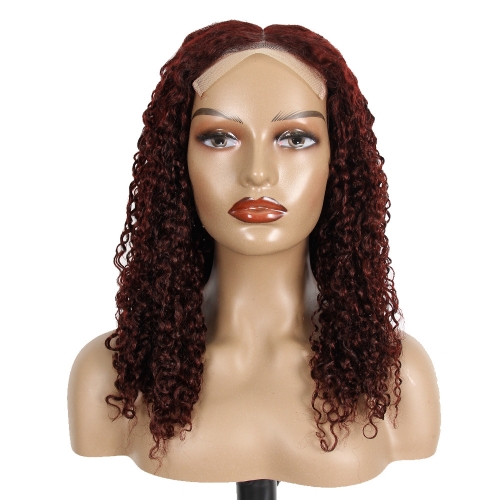 JIFANYAO HAIR - 01 Transparent lace 5*5 Pissy curly wig #99J 20"