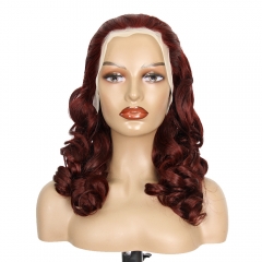 JIFANYAO HAIR - 04 Transparent lace 13*4 Bouncy curly wig #99J 20"