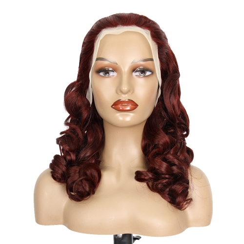 JIFANYAO HAIR - 04 Transparent lace 13*4 Bouncy curly wig #99J 20"
