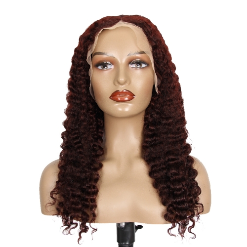 JIFANYAO HAIR - 02 Transparent lace 13*4 Burmese curly wig #99J 22"