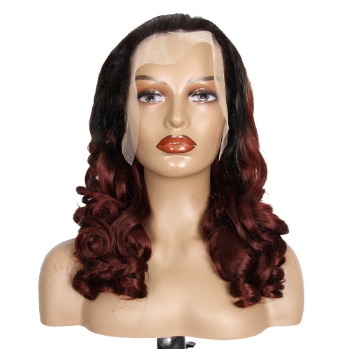 JIFANYAO HAIR - 04 Transparent lace 13*4 Bouncy curly wig #T1B/99J 20"