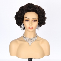 JIFANYAO HAIR - 29 Q Full Machine wig LS-220 Bouncy 12" #1B