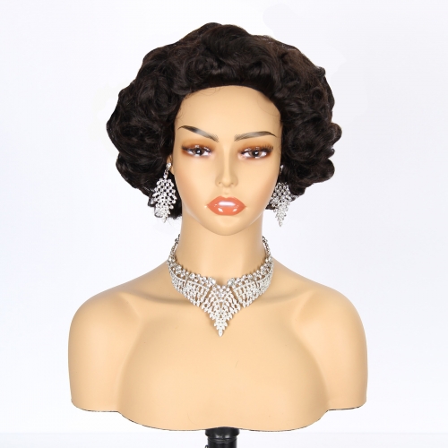 JIFANYAO HAIR - 29 Q Full Machine wig LS-220 Bouncy 12" #1B