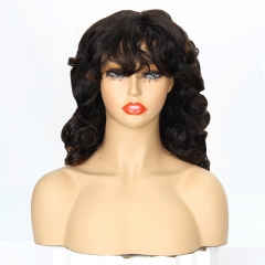 JIFANYAO HAIR - 35 Q 3x1 Bang Wig Bouncy Curly #1B/4 22''