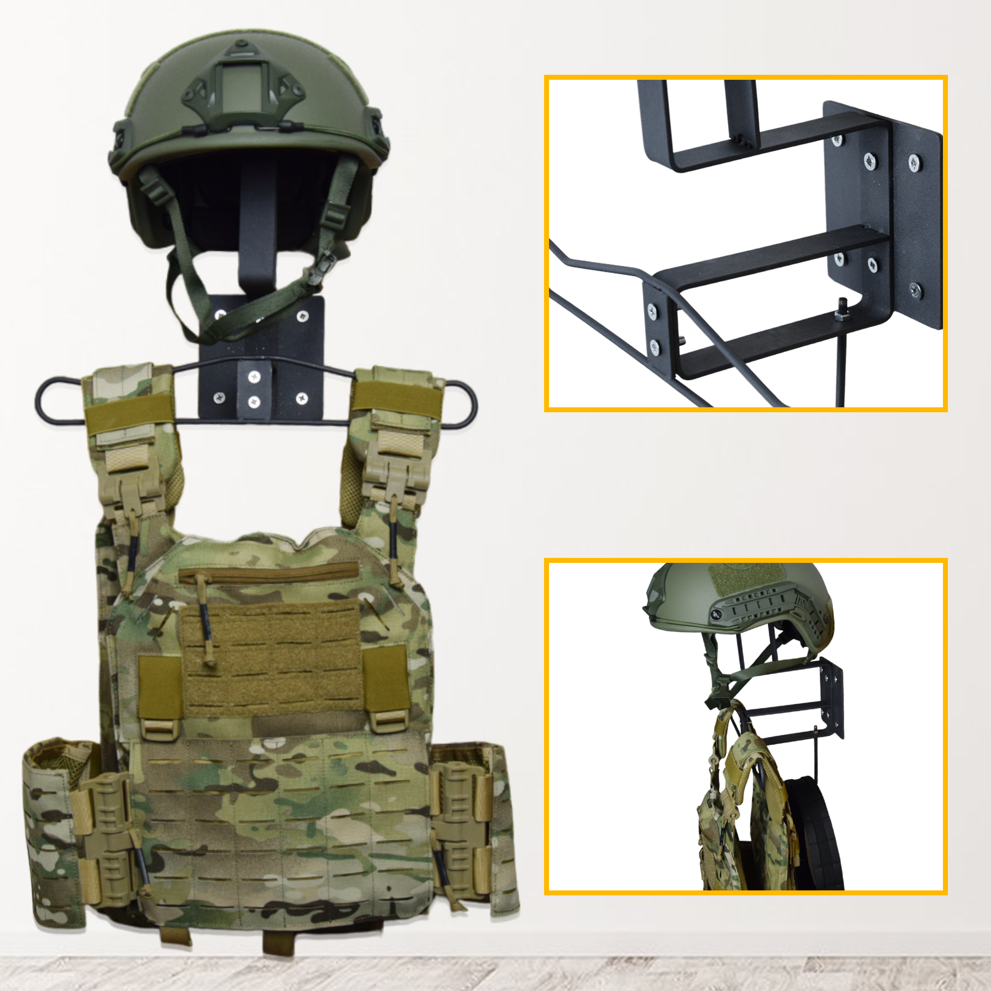 Tactical Accessory Display Rack Ferrous with Helmet Holder Multipurpose ...