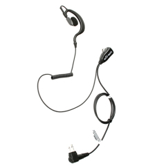 G Shape Earhook Earpiece Headset Mic  with coiled cable