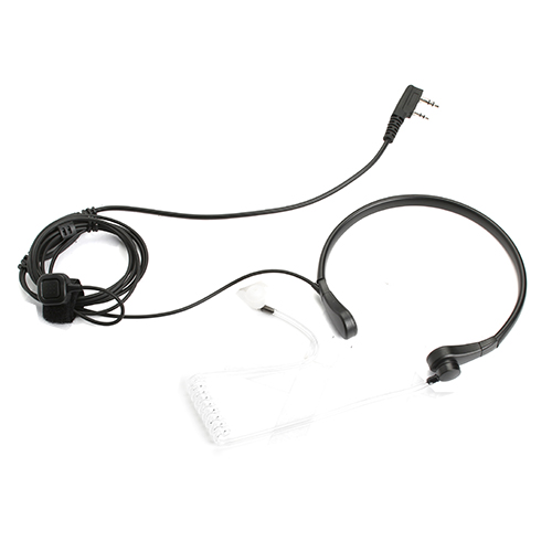 Small throat microphone headset with finger PTT