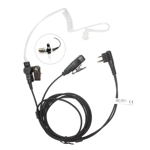 Secret acoustic tube 2 wired spy earpiece for walkie talkie