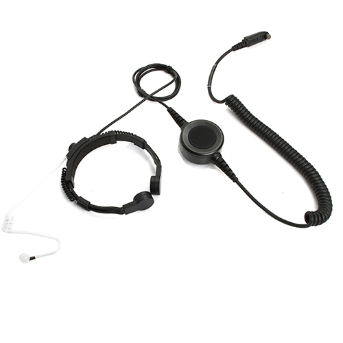 Throat microphone headset with big round PTT