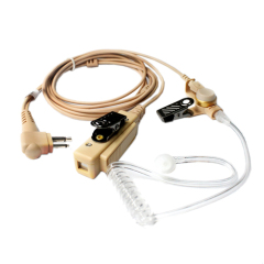 Two wire  acoustic tube style Beige color cable earphone for noise canceling environment