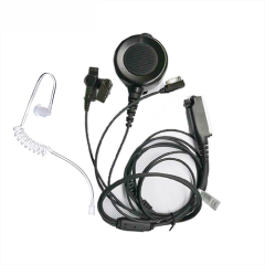 Two wire acoustic tube headset with big round PTT