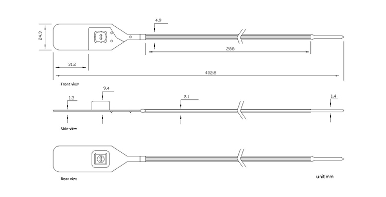 Disposable plastic sealing strip CAD