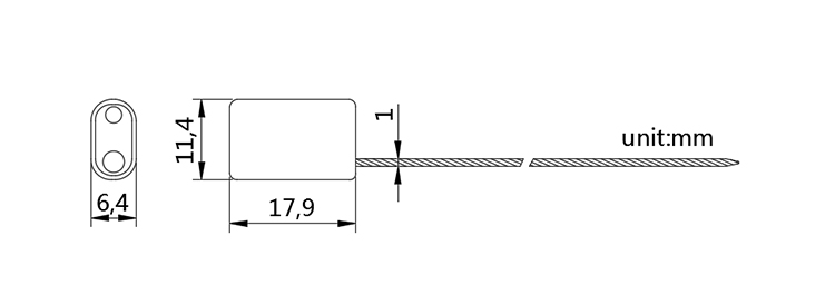 1mm tamper-proof cable seal cad