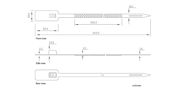 One-time tighten the plastic seal CAD