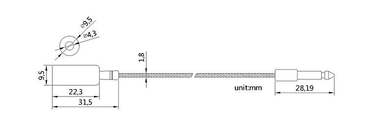 tanker truck security cable lock seal CAD