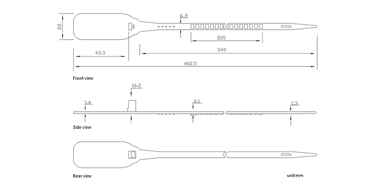 Plastic seals lock high quality mail bag seal CAD