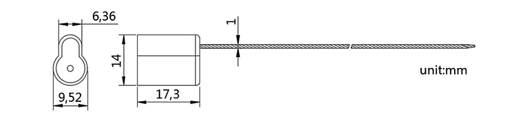 High Security Easy Lock Cable Seal CAD