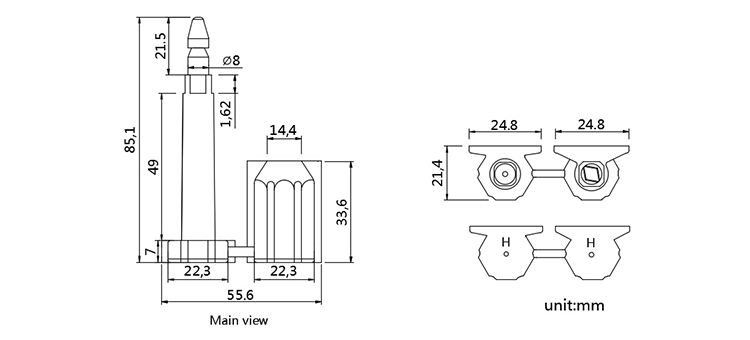 High security tamper proof bolt seals CAD