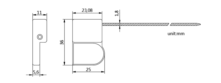 Stainless steel security cable seal CAD