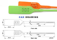 JCPS210 one time use plastic seal with metal insert