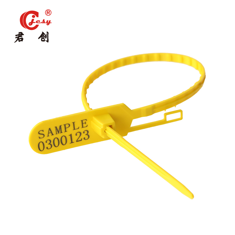 Adjustable length pull tight plastic seal JCPS308